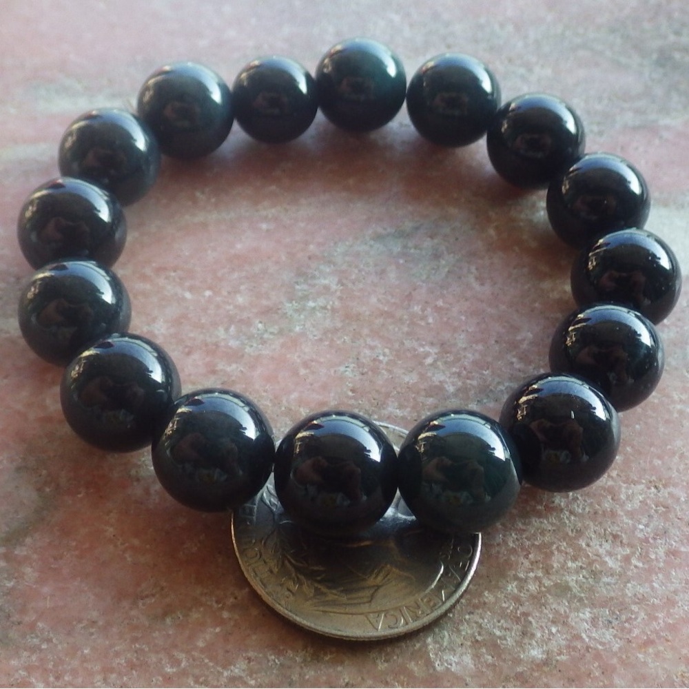 Certified Myanmar Burmese Jadeite mo cui Jade Circle Bead Bangle Bracelet - Picture 7 of 9